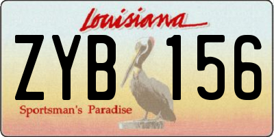 LA license plate ZYB156