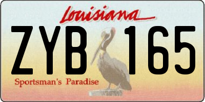 LA license plate ZYB165