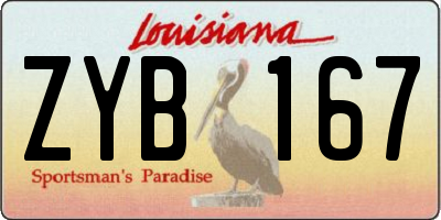 LA license plate ZYB167