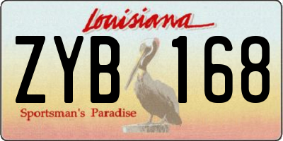 LA license plate ZYB168