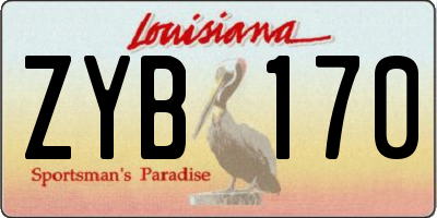 LA license plate ZYB170