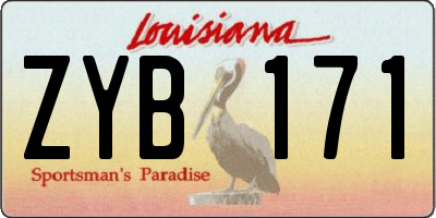LA license plate ZYB171