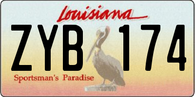 LA license plate ZYB174