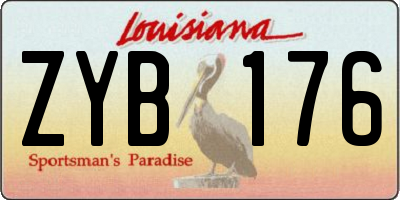 LA license plate ZYB176