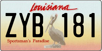 LA license plate ZYB181