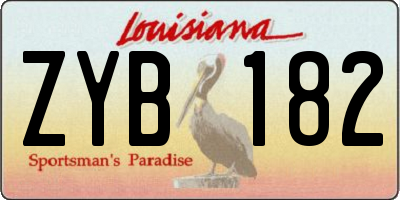 LA license plate ZYB182