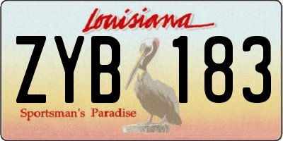 LA license plate ZYB183