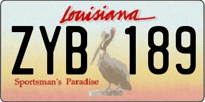 LA license plate ZYB189