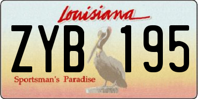 LA license plate ZYB195