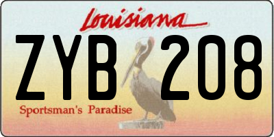 LA license plate ZYB208