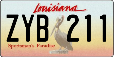 LA license plate ZYB211