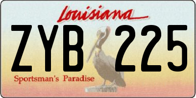 LA license plate ZYB225