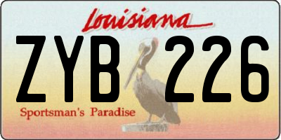 LA license plate ZYB226