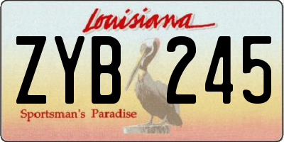 LA license plate ZYB245