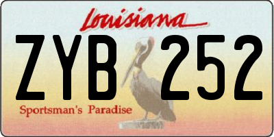 LA license plate ZYB252