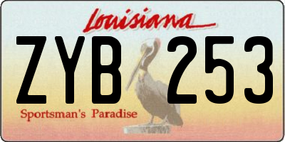LA license plate ZYB253
