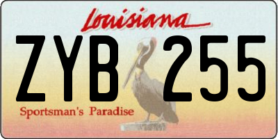 LA license plate ZYB255