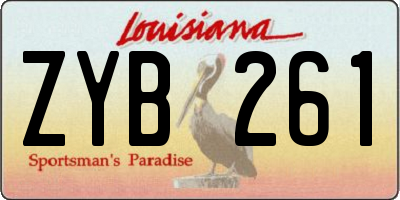 LA license plate ZYB261
