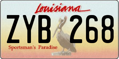 LA license plate ZYB268