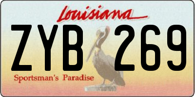 LA license plate ZYB269