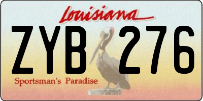 LA license plate ZYB276