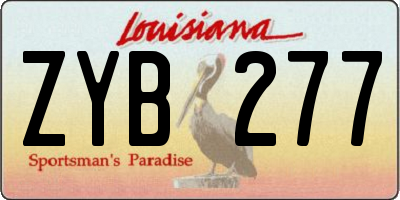 LA license plate ZYB277