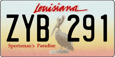 LA license plate ZYB291