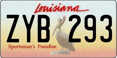 LA license plate ZYB293