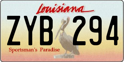 LA license plate ZYB294