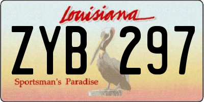 LA license plate ZYB297