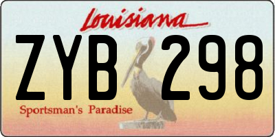 LA license plate ZYB298