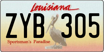 LA license plate ZYB305