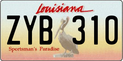 LA license plate ZYB310