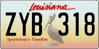 LA license plate ZYB318