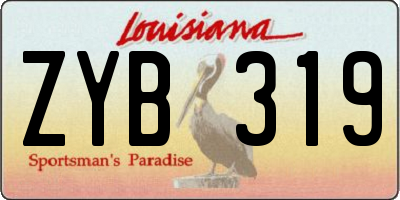 LA license plate ZYB319