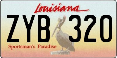 LA license plate ZYB320