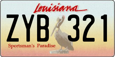 LA license plate ZYB321