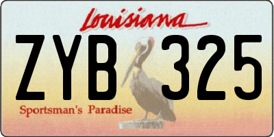 LA license plate ZYB325