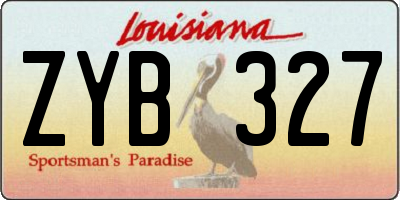 LA license plate ZYB327