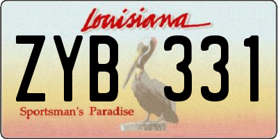 LA license plate ZYB331