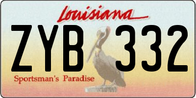 LA license plate ZYB332