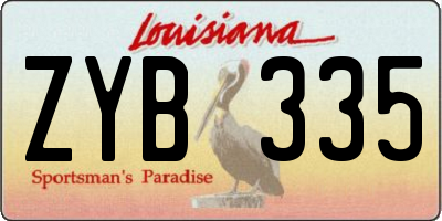 LA license plate ZYB335