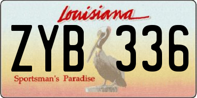 LA license plate ZYB336