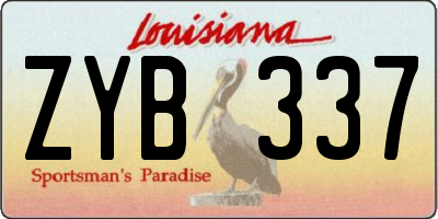 LA license plate ZYB337