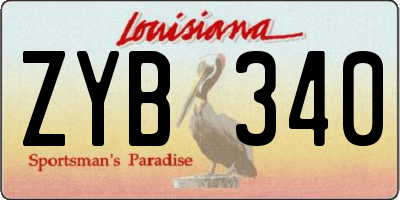 LA license plate ZYB340