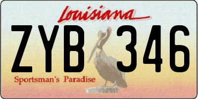 LA license plate ZYB346