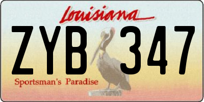 LA license plate ZYB347