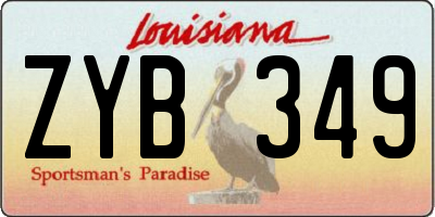 LA license plate ZYB349