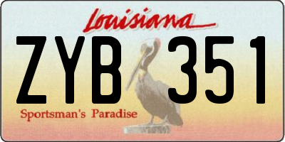 LA license plate ZYB351