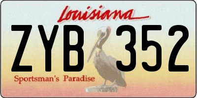 LA license plate ZYB352